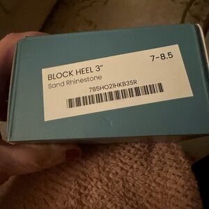 Pashion Rhinestone Embellished Block Heel 7-8.5